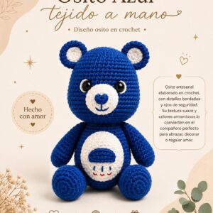 oso tejido a mano en crochet